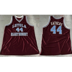 Men Loyola Marymount University  44 Hank Gathers Burgundy Stitched Basketball Jersey