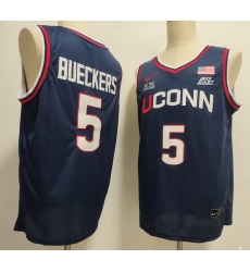 Men UConn Huskies #5 Paige Bueckers Navy Blue Stitched Basketball Jersey