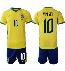 Youth Brazil 2026 FIFA World Cup Yellow Home Soccer Jersey VINI JR #10