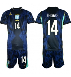 Men Brazil 2026 FIFA World Cup Blue Away Soccer Jersey BREMER #14 Men Brazil 2026 FIFA World Cup Blue Away Soccer Jersey BREMER #14