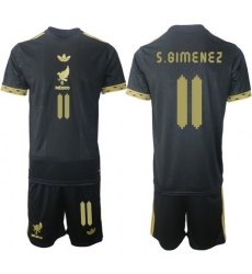 Men Mexico 2025 Soccer Jerseys BlackGold #11 S.BIMENEZ
