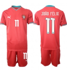 Portugal 2026 FIFA World Cup Soccer Jersey Red #11 JOAO FELIX Portugal 2026 FIFA World Cup Soccer Jersey Red #11 JOAO FELIX