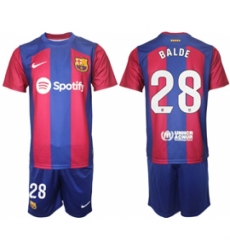 Men Barcelona 28 Balde Blue Red 2023 24 Home Soccer Jersey Men Barcelona 28 Balde Blue Red 2023 24 Home Soccer Jersey