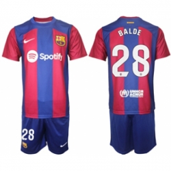 Men Barcelona 28 Balde Blue Red 2023 24 Home Soccer Jersey Men Barcelona 28 Balde Blue Red 2023 24 Home Soccer Jersey