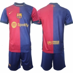 Men Barcelona Custom Blue Red 2024 25 Home Soccer Jersey Suit Men Barcelona Custom Blue Red 2024 25 Home Soccer Jersey Suit