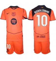Men FC Barcelona 2026 Soccer Jerseys Orange #10 RONALDINHO Men FC Barcelona 2026 Soccer Jerseys Orange #10 RONALDINHO