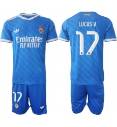 Men Real Madrid 2026 Soccer Jerseys Blue #17 LUCAS V. Men Real Madrid 2026 Soccer Jerseys Blue #17 LUCAS V.