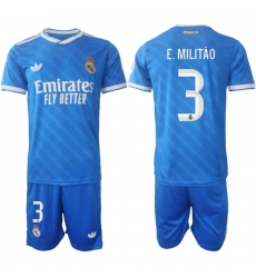 Men Real Madrid 2026 Soccer Jerseys Blue #3 E.MILITAO Men Real Madrid 2026 Soccer Jerseys Blue #3 E.MILITAO