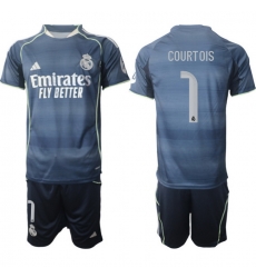 Men Real Madrid 2026 Soccer Jerseys DarkBlue #1 COURTOIS