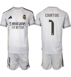 Men Real Madrid 2026 Soccer Jerseys White #1 COURTOIS Men Real Madrid 2026 Soccer Jerseys White #1 COURTOIS