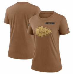 Women Kansas City Chiefs 2023 Brown Salute To Service Legend Performance T Shirt Run Small