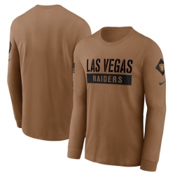 Men Las Vegas Raiders 2023 Brown Salute To Service Long Sleeve T Shirt