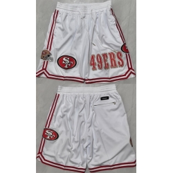 Men San Francisco 49ers White Shorts   Men San Francisco 49ers White Shorts