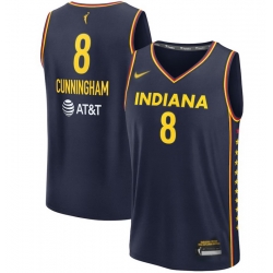 Women Indiana Fever Cunningham #8 Blue Stitched Basketball WNBA Jersey Women Indiana Fever Cunningham #8 Blue Stitched Basketball WNBA Jersey