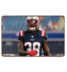 New England Patriots Aluminum Sign 12x8 Inch Rhamondre Stevenson 004