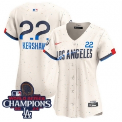 Women Nike Los Angeles Dodgers Clayton Kershaw #22 Ice Cream 2024 World Series Champions Stitched MLB Jersey