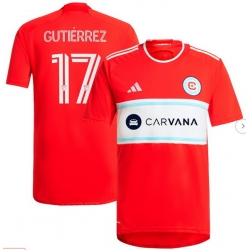 Men's Chicago Fire Brian Gutierrez adidas Red 2024 Return To Red Replica Player Jersey