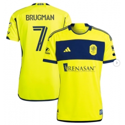 Mens Nashville SC Gastón Brugman adidas Yellow 2024 The 615 Kit Authentic Player Jersey