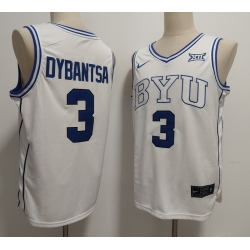 Men BYU Cougars Nike #3 AJ Dybantsa White Sttiched Basketball Jersey Men BYU Cougars Nike #3 AJ Dybantsa White Sttiched Basketball Jersey