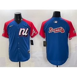 Men National League Atlanta Braves Team Big Logo Blue Red Alternate 2025 All Star Edition Limited Stitched Baseball Jersey Men National League Atlanta Braves Team Big Logo Blue Red Alternate 2025 All Star Edition Limited Stitched Baseball Jersey
