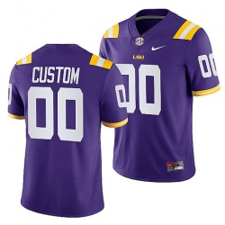 LSU Tigers Custom Purple College Football Men Jersey LSU Tigers Custom Purple College Football Men Jersey