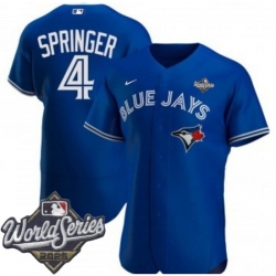 Men Toronto Blue Jays 4 George Springer Royal Flex Base Stitched Jerse Men Toronto Blue Jays 4 George Springer Royal Flex Base Stitched Jerse