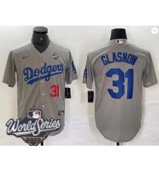 Men Los Angeles Dodgers 31 Tyler Glasnow 2025 World Series Cool Base Stitched Baseball Jersey Gray Men Los Angeles Dodgers 31 Tyler Glasnow 2025 World Series Cool Base Stitched Baseball Jersey Gray