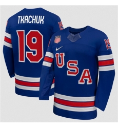 Men's USA #19 Matthew Tkachuk Royal 2026 Stitched Jersey Men's USA #19 Matthew Tkachuk Royal 2026 Stitched Jersey