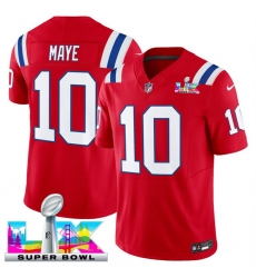 Men New England Patriots 10 Drake Maye Red 2025 F U S E Super Bowl LX Patch Vapor Limited Stitched Football Jersey Men New England Patriots 10 Drake Maye Red 2025 F U S E Super Bowl LX Patch Vapor Limited Stitched Football Jersey