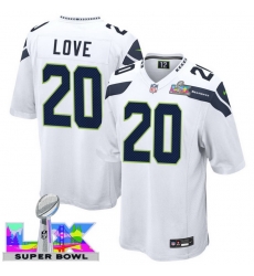 Men Women Youth Seattle Seahawks #20 Julian Love 2025 2026 Super Bowl LX F U S E Stitched NFL Jersey White Men Women Youth Seattle Seahawks #20 Julian Love 2025 2026 Super Bowl LX F U S E Stitched NFL Jersey White