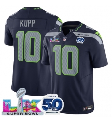 Women Seattle Seahawks 10 Cooper Kupp Navy 2025 F U S E Super Bowl LX Patch And 50th Season Patch Vapor Limited Stitched Football Jersey Women Seattle Seahawks 10 Cooper Kupp Navy 2025 F U S E Super Bowl LX Patch And 50th Season Patch Vapor Limited Stitched Football Jersey