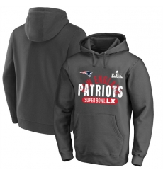 Men New England Patriots Charcoal 2025 Super Bowl LX Big  26 Tall Game Plan Hoodie