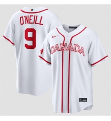 Men Canada Baseball  9 Tyler O Neill White 2026 World Baseball Classic Home Stadium Stitched Jersey