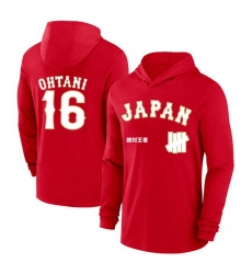 Men Japan Baseball 16 Shohei Ohtani Red 2026 World Baseball Classic Club Hoodie Men Japan Baseball 16 Shohei Ohtani Red 2026 World Baseball Classic Club Hoodie