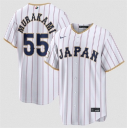 Men Japan Baseball  55 Munetaka Murakami White 2026 World Baseball Classic Home Stadium Stitched Jersey