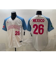 Men Mexico Baseball 26 Mexico White 2026 World Baseball Classic Home Stadium Stitched Jersey Men Mexico Baseball 26 Mexico White 2026 World Baseball Classic Home Stadium Stitched Jersey