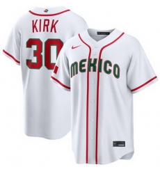 Men Mexico Baseball 30 Alejandro Kirk White 2026 World Baseball Classic Home Stadium Stitched Jersey Men Mexico Baseball 30 Alejandro Kirk White 2026 World Baseball Classic Home Stadium Stitched Jersey