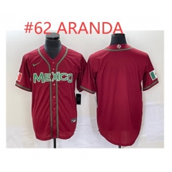 Mexico #62 Aranda Red baseball Jersey