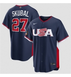 Men USA Baseball 27 Tarik Skubal Navy 2026 World Baseball Classic Road Stadium Stitched Jersey Men USA Baseball 27 Tarik Skubal Navy 2026 World Baseball Classic Road Stadium Stitched Jersey