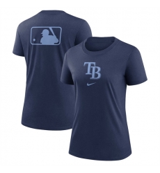 Women Tampa Bay Rays Navy Early Work Tri Blend Dri FIT T Shirt Women Tampa Bay Rays Navy Early Work Tri Blend Dri FIT T Shirt