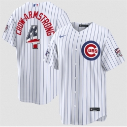 Men Chicago Cubs  4 Pete Crow Armstrong White 2026 All Star Edition Stars   Stripes Stadium Pick A Player Stitched Baseball Jersey