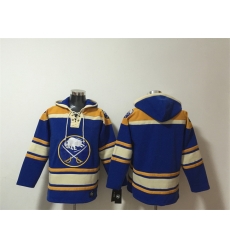 Men Buffalo Sabres Blank Blue Ageless Must Have Lace Up Pullover Hoodie