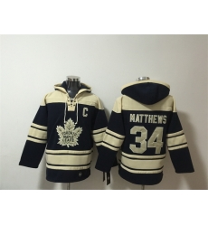 Men Toronto Maple Leafs 34 Auston Matthews Black All Stitched Sweatshirt Hoodie Men Toronto Maple Leafs 34 Auston Matthews Black All Stitched Sweatshirt Hoodie