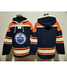 Men Edmonton Oilers Blank Navy Lace Up Pullover Hoodie Men Edmonton Oilers Blank Navy Lace Up Pullover Hoodie
