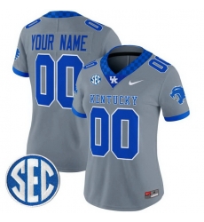 Custom Women Kentucky Wildcats Gray Vapor Limited Stitched Jersey Custom Women Kentucky Wildcats Gray Vapor Limited Stitched Jersey