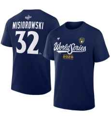 Men Milwaukee Brewers 32 Jacob Misiorowski Navy 2026 World Series Name Number T Shirt Men Milwaukee Brewers 32 Jacob Misiorowski Navy 2026 World Series Name Number T Shirt