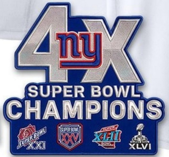 NFL Giants 4X Super Bowl Champions Patch Biaog